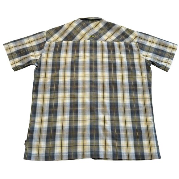 KUHL Mountain Grown Button Up Camp Shirt Short Sleeve Plaid Men's Size 2XL Brown - Picture 3 of 12